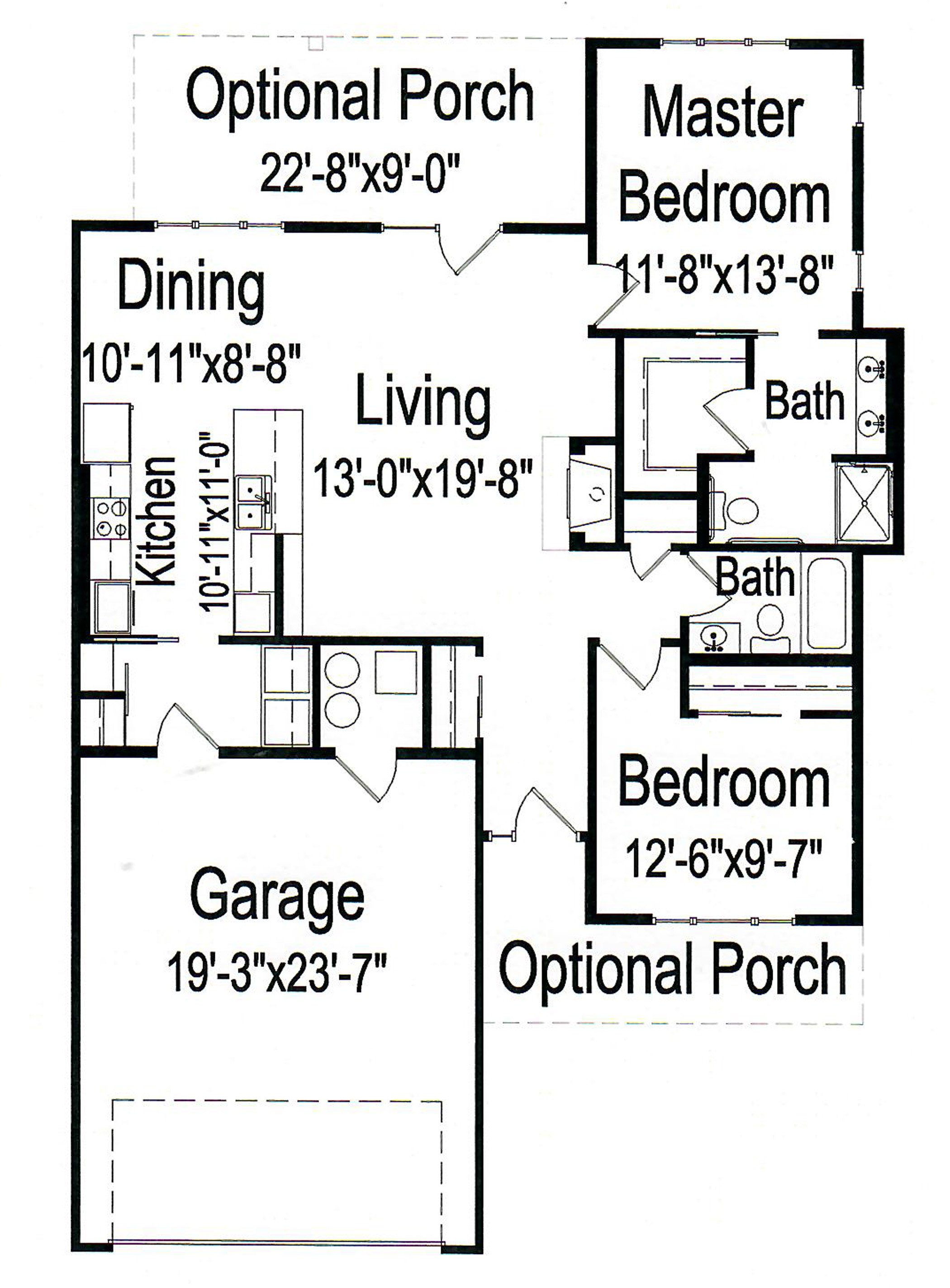 Gold Hill Twin Home layout1195 sqft Fairview Estates of Paradise Creek Retirement Living